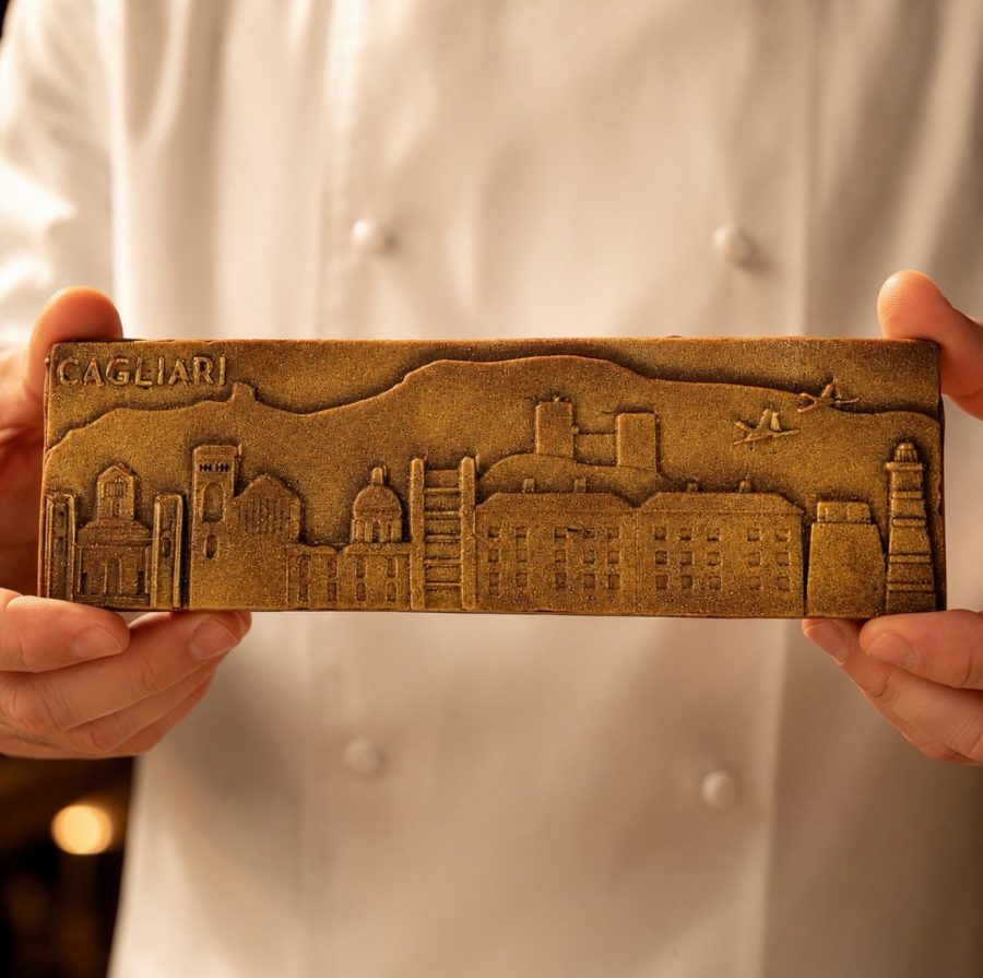 Cagliari in una tavoletta di cioccolato