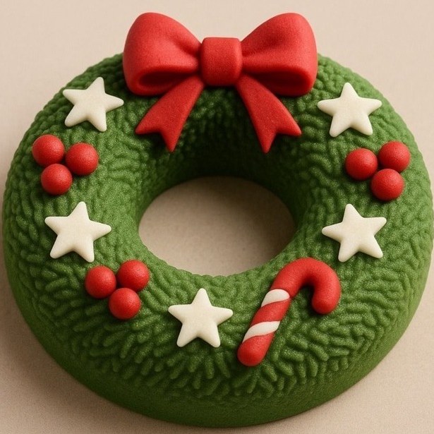 Stampo in silicone di Natale: Corona con fiocco